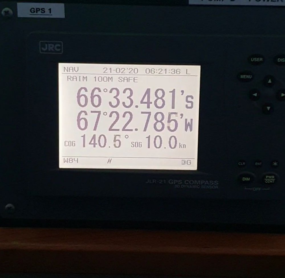 GPS Anzeige bei einem Tauchgang in der Antarktis von TSK