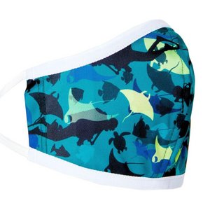 TSK Shop Freizeit Textil & Lycra PADI Gesichtsmaske inkl. 5 Filter Manta Ray/Turtle/Diver