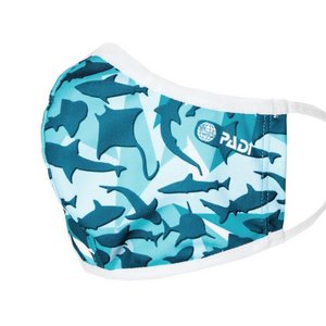 TSK Shop Freizeit Textil & Lycra PADI Gesichtsmaske inkl. 5 Filter Geometric Sharks